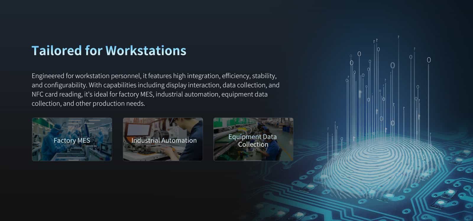 Industrial touchscreen monitor for factory automation and equipment data collection with high integration and stability.
