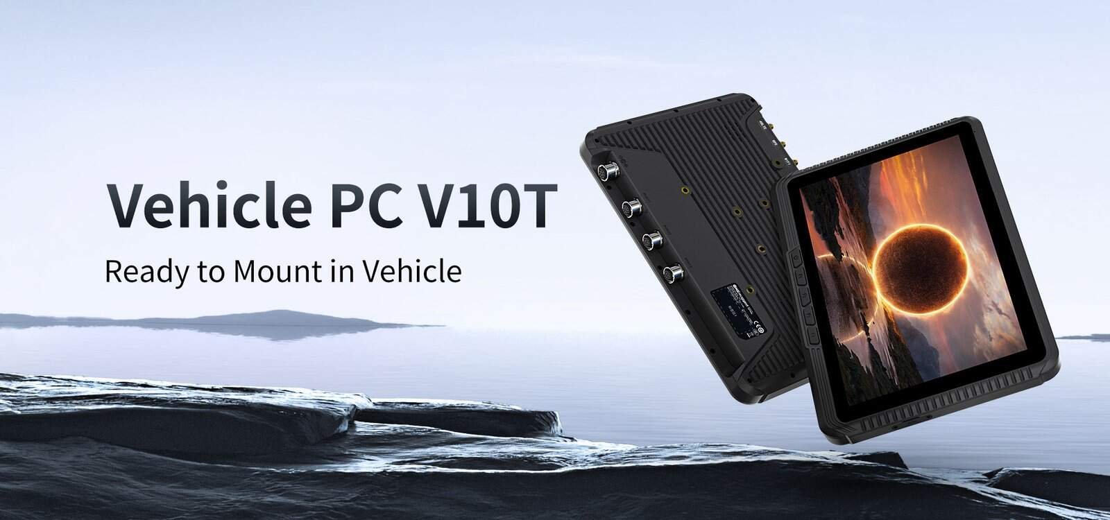Vehicle PC V10T rugged industrial computer designed for vehicle integration and use in challenging environments.