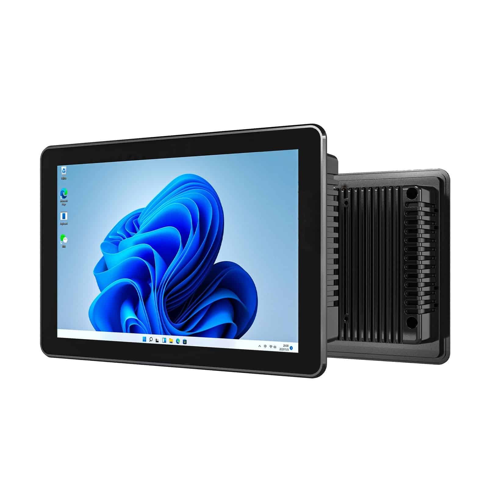 Emdoor IPC industrial panel PC with a 10-inch touchscreen display and rugged design for industrial applications.