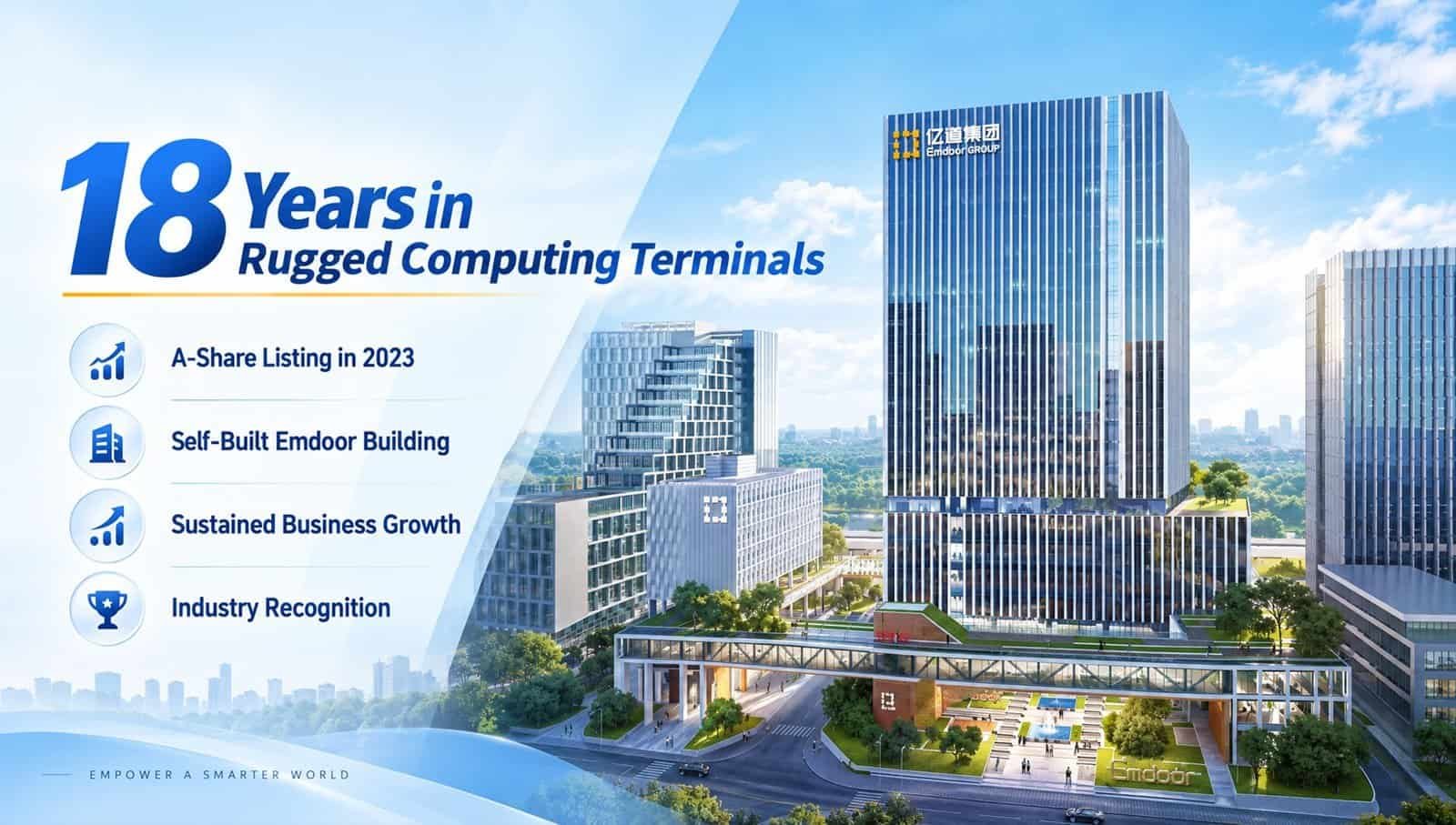 Emdoor celebrates 18 years in rugged computing alongside its headquarters building